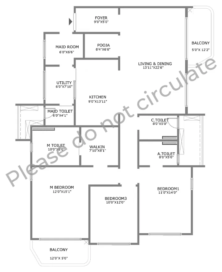 Floor plan 3 of Purva Codename Hennur