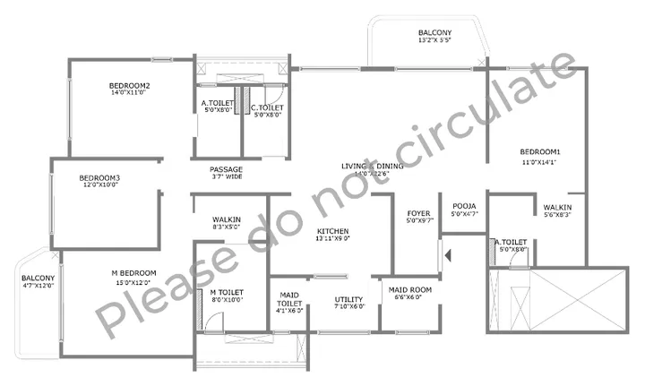Floor plan 4 of Purva Codename Hennur
