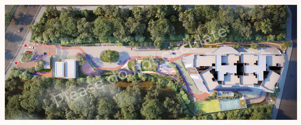 Site master plan reference for Purva Hennur 51 - single tower with two wings on 3 acres